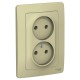 Blanca Бежевый С/У Розетка 2-ая без з/к без шторок, 16А, 250В  BLNRS000027  SE