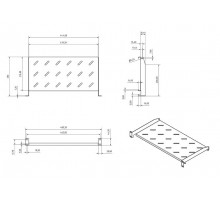 TAL3-1U-250-RAL7035 Полка угловая с перфорацией 19", 1U, ширина 440 мм, глубина 250 мм, цвет серый (RAL 7035)  433683  Hyperline