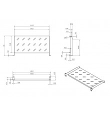 TAL3-1U-250-RAL7035 Полка угловая с перфорацией 19", 1U, ширина 440 мм, глубина 250 мм, цвет серый (RAL 7035)  433683  Hyperline