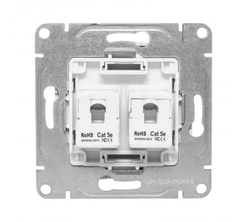 Механизм розетки RJ45 - 2шт, (cat5), алюминий Эпика EKF  UP1-SOA-2RJ45-5  EKF