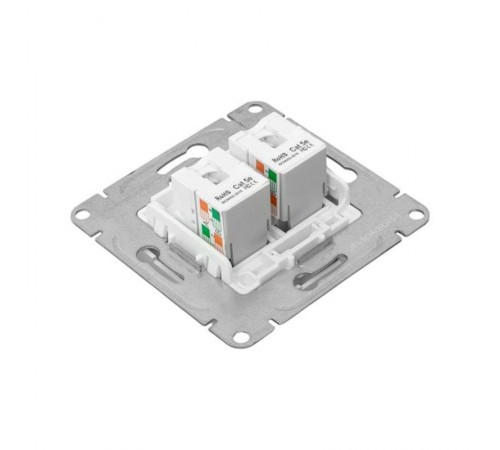 Механизм розетки RJ45 - 2шт, (cat5), алюминий Эпика EKF  UP1-SOA-2RJ45-5  EKF