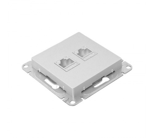 Механизм розетки RJ45 - 2шт, (cat5), алюминий Эпика EKF  UP1-SOA-2RJ45-5  EKF