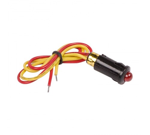 Индикатор 8 12В с проводом красный LED  36-4710  REXANT