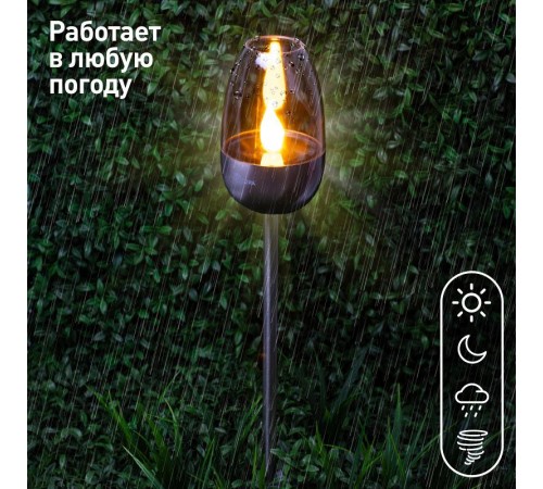 Светильник садовый уличный ERASF22-37 на солнечных батареях Идеал 32 см  Б0053380  ЭРА