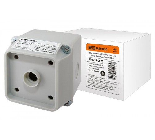 Бокс БЗ-Б-IP54 для КПУ 40А (1-3 сл), 63А (1-2 сл)  SQ0715-0072  TDM