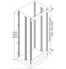 Стойки каркаса(4 шт)+промежуточные(2шт) для установки ячеек H=1800мм  EM1802  ABB