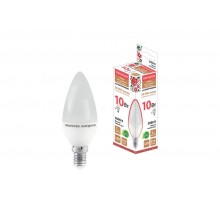 Лампа светодиодная FС37-10 Вт-230 В -3000 К-E14 Народная  SQ0340-1592  TDM
