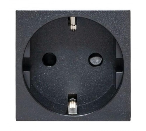 Розетка 45х45 с зазем., с защ. шторками, 90 градусов, черная, матовая E2MR16-028-30EKF