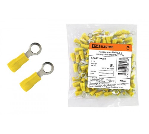 Наконечник НКИ 5,5-5 кольцо 4-6мм (100шт)   SQ0502-0008  TDM