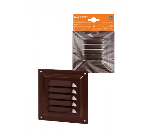 Решетка металл. 125х125, коричневая, с покрытием полимерной эмалью,  SQ1807-0706  TDM