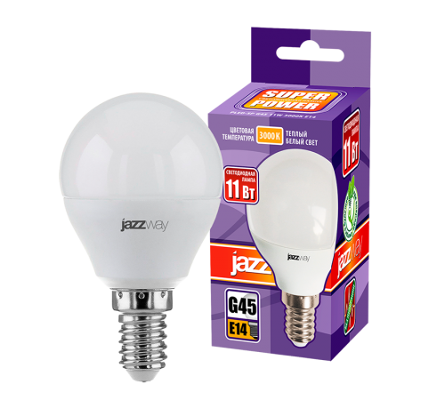 Лампа светодиодная PLED- SP G45 11w E14 3000K 230/50  .5019249  Jazzway