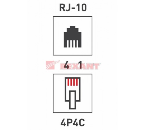 Джек телефонный  4P4C  05-1001  REXANT