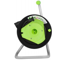 Удлинитель силовой ЭРА GREEN LINE GAZ-2x0.75-30m Greenline на катушке пластик 1 розетка без заземления 30м ПВС 2x0.75мм2   Б0065111  ЭРА