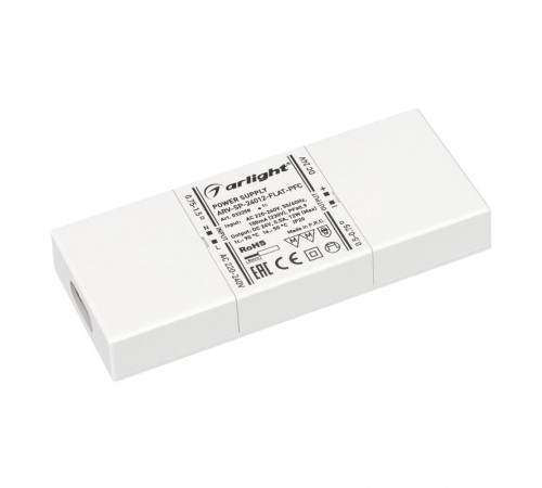 Блок питания ARV-SP-24012-FLAT-PFC (24V, 0.5A, 12W) (Arlight, IP20 Пластик, 5 лет)  033258  Arlight