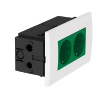Укомплектованный розеточный блок AR45 (2xModul45,84x140x59 мм,зеленый) (SDE-RW D0GN2)  6119408  OBO Bettermann
