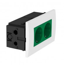 Укомплектованный розеточный блок AR45 (2xModul45,84x140x59 мм,зеленый) (SDE-RW D0GN2)  6119408  OBO Bettermann