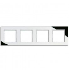 Рамка для вертикальной и горизонтальной установки, 4 поста; стекло; серебряный(зеркальный); A CREATION  AC584GLSI  Jung