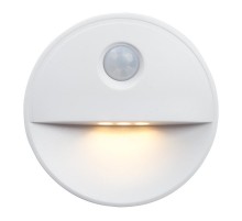 Светильник-подсветка с датчиком движения 2LED 0,5W (3хААА в комплект не входят) 3м , IP20, 72*72*25mm, круг, белый, FN1221  41882  FERON