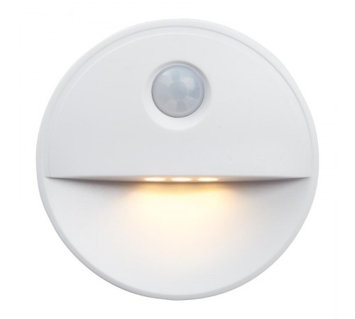 Светильник-подсветка с датчиком движения 2LED 0,5W (3хААА в комплект не входят) 3м , IP20, 72*72*25mm, круг, белый, FN1221  41882  FERON