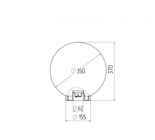 Светильник садово-парковый НТУ 02-100-355 без опоры, шар дымчатый призма D=350 mm  Б0048073  ЭРА