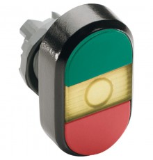 Кнопка двойная MPD1-11Y (зеленая/красная) желтая линза без текст а  1SFA611130R1103  ABB