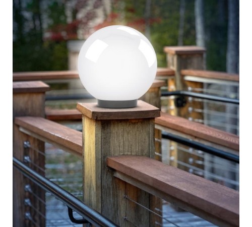 Светильник садово-парковый НТУ 02-100-351 без опоры, шар белый призма D=350 mm  Б0048046  ЭРА