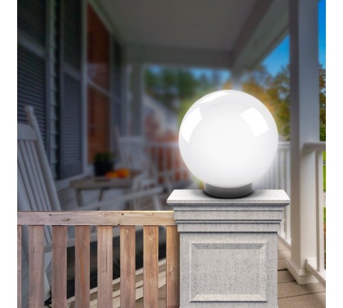 Светильник садово-парковый НТУ 02-100-351 без опоры, шар белый призма D=350 mm  Б0048046  ЭРА