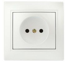 Розетка Intro Plano 1-201-06 без заземления 2P, 16А-250В, IP20, СУ, перламутр  Б0053869  Intro