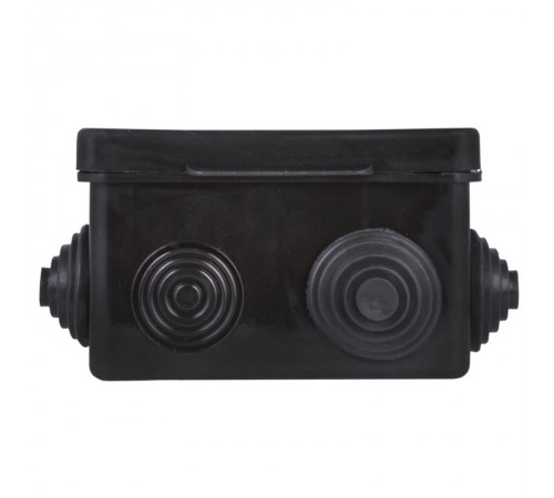 Коробка распределительная КМР-030-031 с крышкой (80х80х50), 7 мембр. вводов чёрная IP54 розн. стикер  plc-kmr-030-031-2b EKF