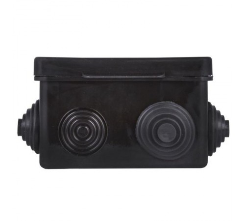 Коробка распределительная КМР-030-031 с крышкой (80х80х50), 7 мембр. вводов чёрная IP54 розн. стикер  plc-kmr-030-031-2b EKF