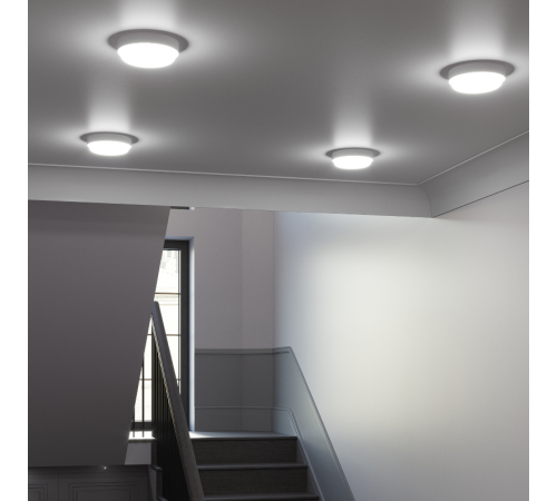 Светильник светодиодный пылевлагозащищенный для ЖКХ HALL круг 25W 1890lm 6500K 200-240V IP40 D210*35мм белый LED 1/20  193411325  Gauss