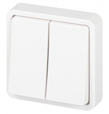 Переключатель 2-клавишный ЭРА Эксперт 11-1526-01 IP55, 10АХ-250В, СУ, Белый  Б0063248  ЭРА