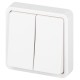 Переключатель 2-клавишный ЭРА Эксперт 11-1526-01 IP55, 10АХ-250В, СУ, Белый  Б0063248  ЭРА