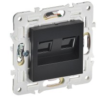 SKANDY Розетка компьютерная двойная RJ45 кат.5E SK-K03Bl черный  SK-K20-1-K02  IEK