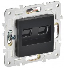 SKANDY Розетка компьютерная двойная RJ45 кат.5E SK-K03Bl черный  SK-K20-1-K02  IEK