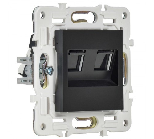 SKANDY Розетка компьютерная двойная RJ45 кат.5E SK-K03Bl черный  SK-K20-1-K02  IEK