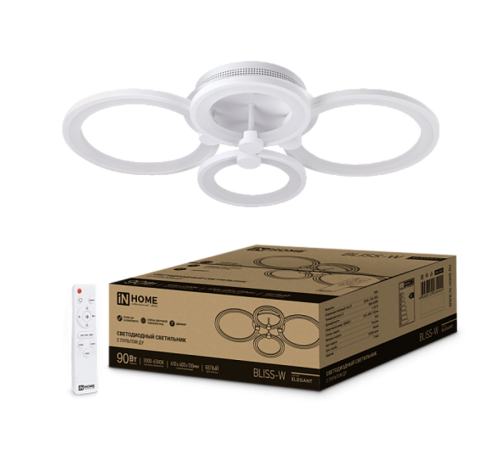 Светильник светодиодный ELEGANT BLISS-W 90Вт 230В 3000-6500K 7000Лм 580х105мм c пультом ДУ  4690612035444  IN HOME