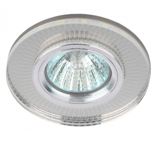 Светильник точечный встраиваемый DK LD44 SL 3D декор cо светодиодной подсветкой MR16, зеркальный  Б0037355  ЭРА