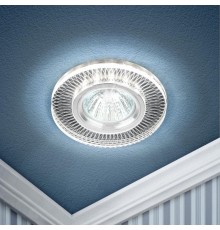 Светильник точечный встраиваемый DK LD44 SL 3D декор cо светодиодной подсветкой MR16, зеркальный  Б0037355  ЭРА