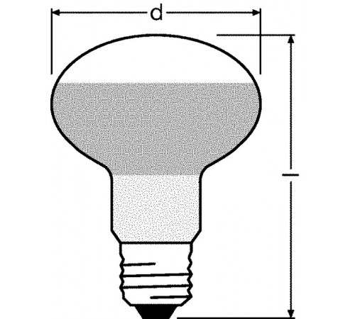 Лампа накаливания зеркальная CONCENTRA R80 SPOT 60W 230V 460cd 50° E27 d80x116  4052899182332  Osram