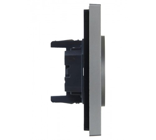 FORTE&PIANO Розетка 2-я без заземления, без шторок безвинтовое крепление 10А FP526 сталь  FP-R20-10-1-K46  IEK