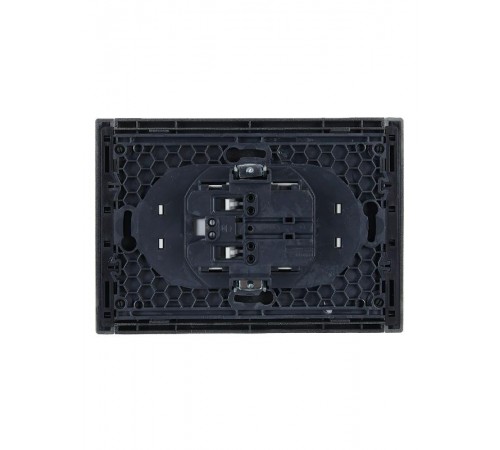 FORTE&PIANO Розетка 2-я без заземления, без шторок безвинтовое крепление 10А FP526 сталь  FP-R20-10-1-K46  IEK