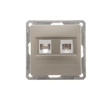 W59 Шампань Розетка 2-ая ТЛФ + компьютерная 5е (RJ11+RJ45)  RSI-251TK5E-4-86  SE