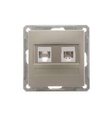 W59 Шампань Розетка 2-ая ТЛФ + компьютерная 5е (RJ11+RJ45)  RSI-251TK5E-4-86  SE