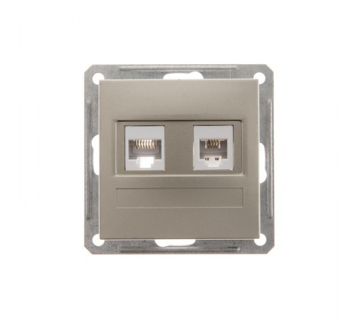 W59 Шампань Розетка 2-ая ТЛФ + компьютерная 5е (RJ11+RJ45)  RSI-251TK5E-4-86  SE