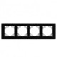 Минск Рамка 4-местная стеклянная черная Basic  ERM-G-404-70  EKF