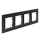 Минск Рамка 4-местная стеклянная черная Basic  ERM-G-404-70  EKF
