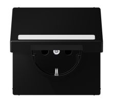 Розетка SCHUKO® с крышкой, с полем для надписи; термопласт; черный матовый   LS1520BFNAKLSWM  Jung