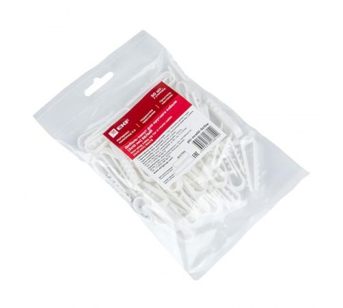 Дюбель-хомут для круглого кабеля  (5-10мм) белый (50шт.) EKF PROxima  plc-ncs50-5x10w  EKF