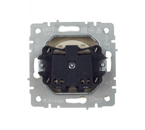 BRITE Розетка без заземления без шторок10А РС10-1-0-БрА алюминий  BR-R10-10-K47  IEK